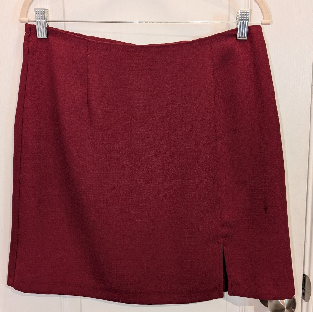 Imagio Burgundy Mini Pencil Skirt‎ Size Medium